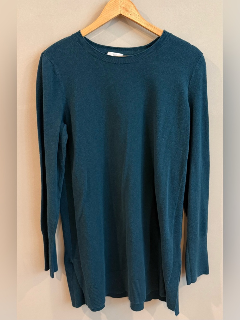 J. Jill Cotton Blend Long Sleeve Tunic in Deep Teal size Medium Tall
